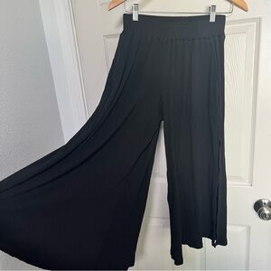 Elin Katana Wide Leg High Slit Pants In Black Womens Size Small